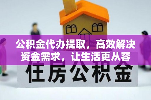 肃宁公积金代办提取，高效解决资金需求，让生活更从容