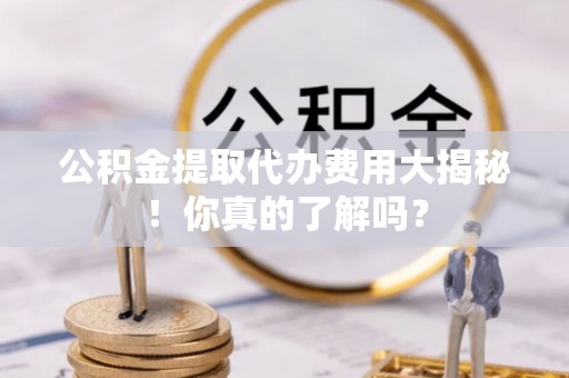 肃宁公积金提取代办费用大揭秘！你真的了解吗？